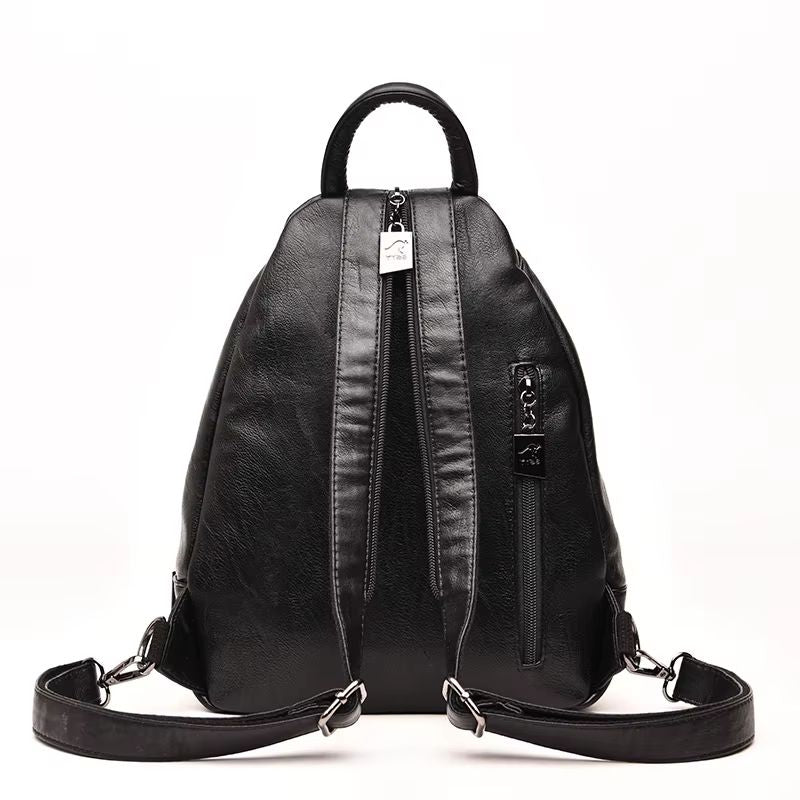 Mochila Couro Feminina Alças com Ziper Andreia