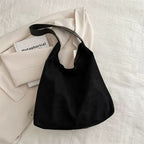 Bolsa Feminina de Ombro Tipo Saco em Suede Sintético Estilo Camurça Ayla