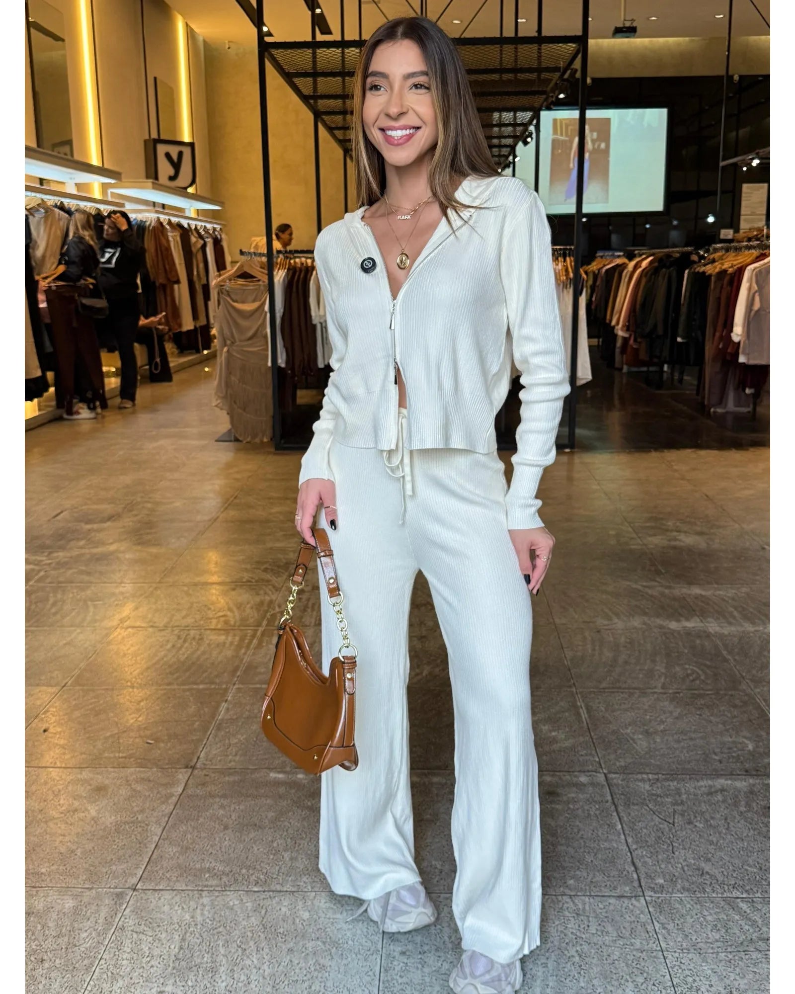 Conjunto Modal Pantalona e Jaqueta Zíper