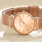 Relógio Feminino Elegante Pulseira Aço Inoxidável Amélie