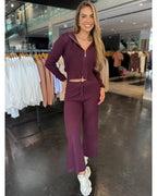 Conjunto Modal Pantalona e Jaqueta Zíper