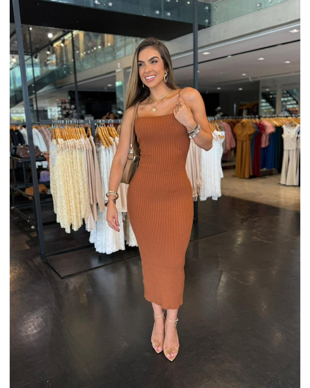 Vestido Tricô Modal Amarração Costas