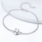 Pulseira Prata Esterlina 925 com Pingente de Gatinho
