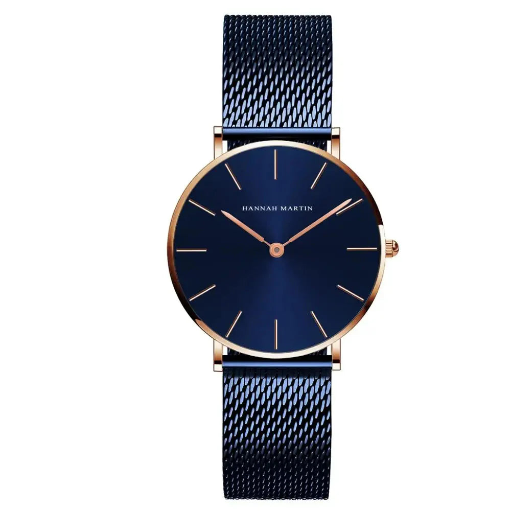Relógio Feminino Elegante Pulseira Aço Inoxidável Amélie