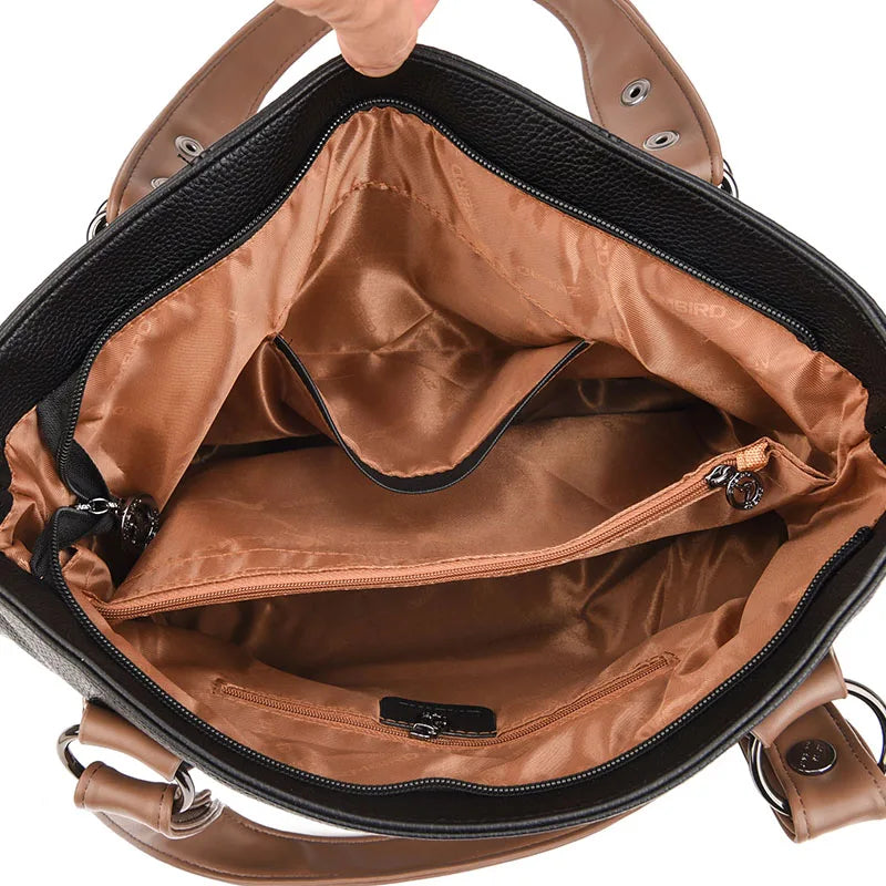 Bolsa Feminina Grande Couro Legítimo Estilo Tote Sarah