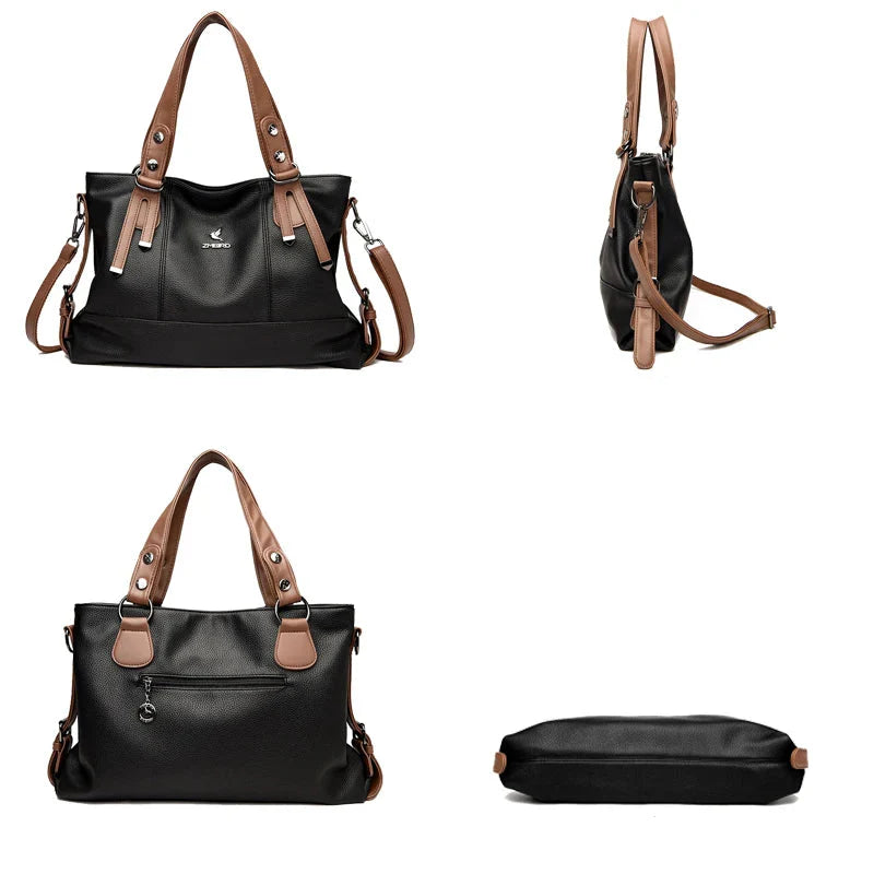 Bolsa Feminina Grande Couro Legítimo Estilo Tote Sarah