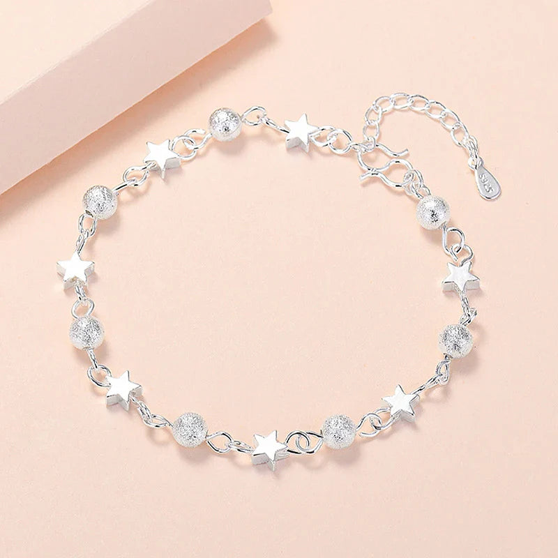 Pulseira Prata Esterlina 925 com Estrelas