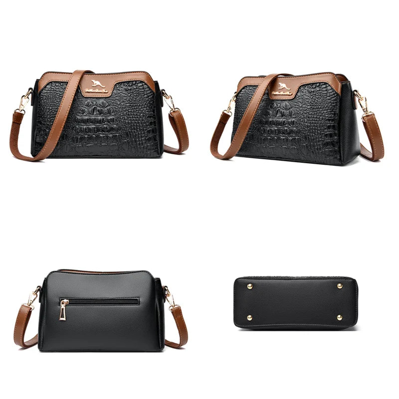 Bolsa Feminina Tiracolo Crocodilo Serife