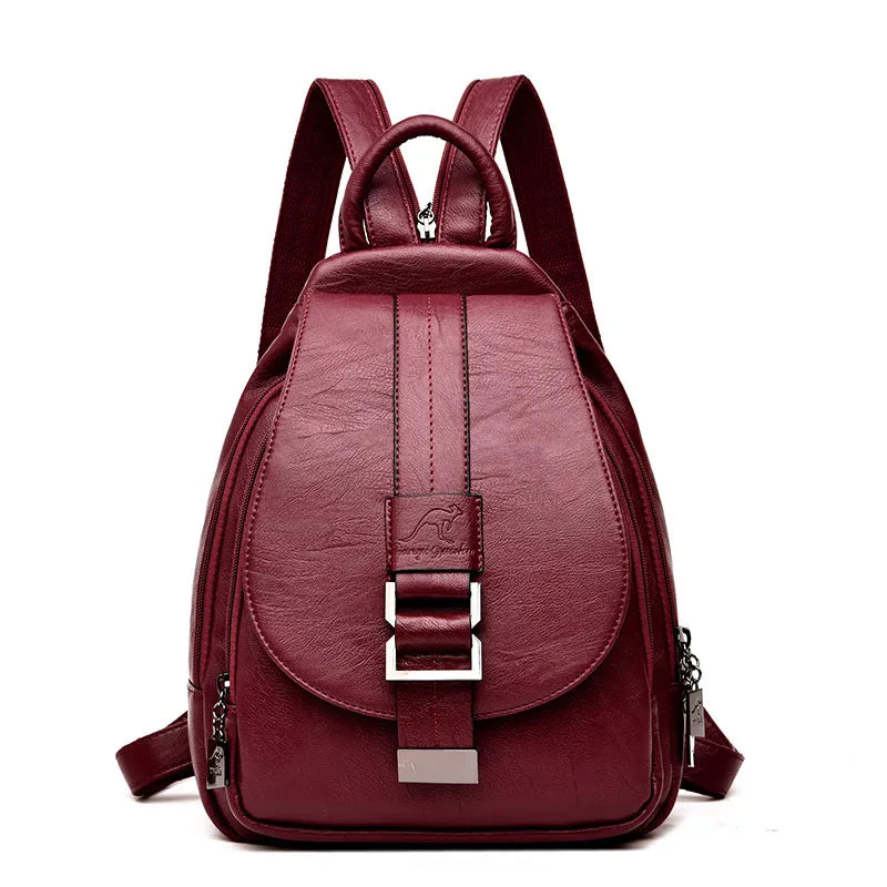 Mochila Couro Feminina Alças com Ziper Andreia
