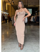 Vestido Tricô Modal Amarração Costas